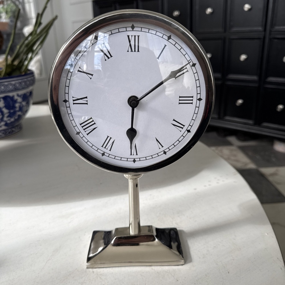 Desk Clock - Classic Vintage Clock and Decorative Shelf Decor - 11" Tall